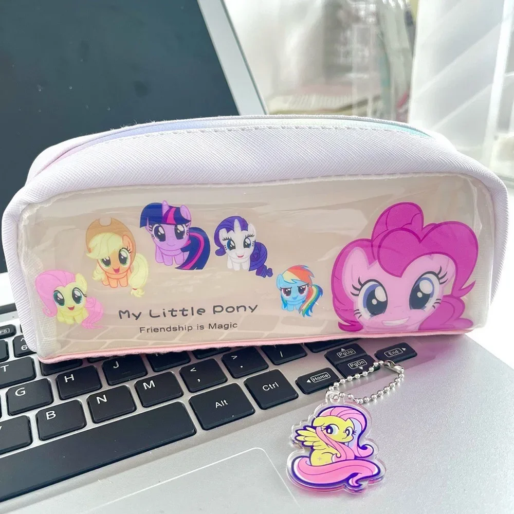 My Little Pony Cartoon Makeup Bag Kawaii Anime PVC Pencil Case Portable Fashion Pen Bag Student Study Stationery Christmas Gifts