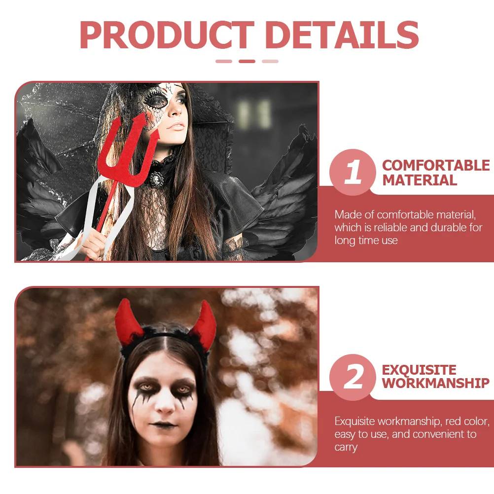 

3pcs Wings Headb for Halloween Costume Party Supplies Lightweight Plastic Red Color Accessory