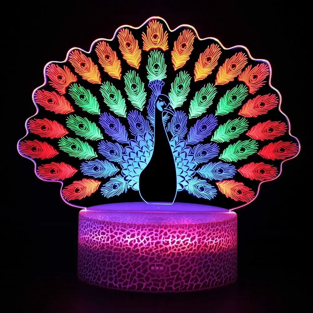 

Amazing 3D LED Lamp with Color Changing Touch Sensor Acrylic Plate Night Light For Kid Adult Bedroom Home Decor Valentine Toy