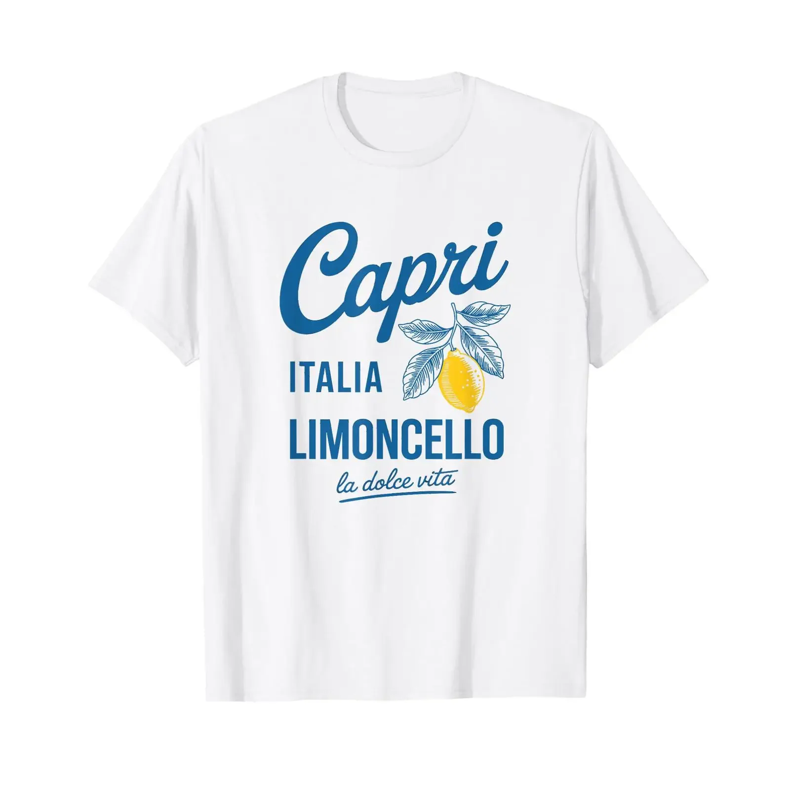 Capri Italia Limoncello La Dolce Vita Vintage Design T Shirt vintage Washed Soft Stylish Casual Stretched homme