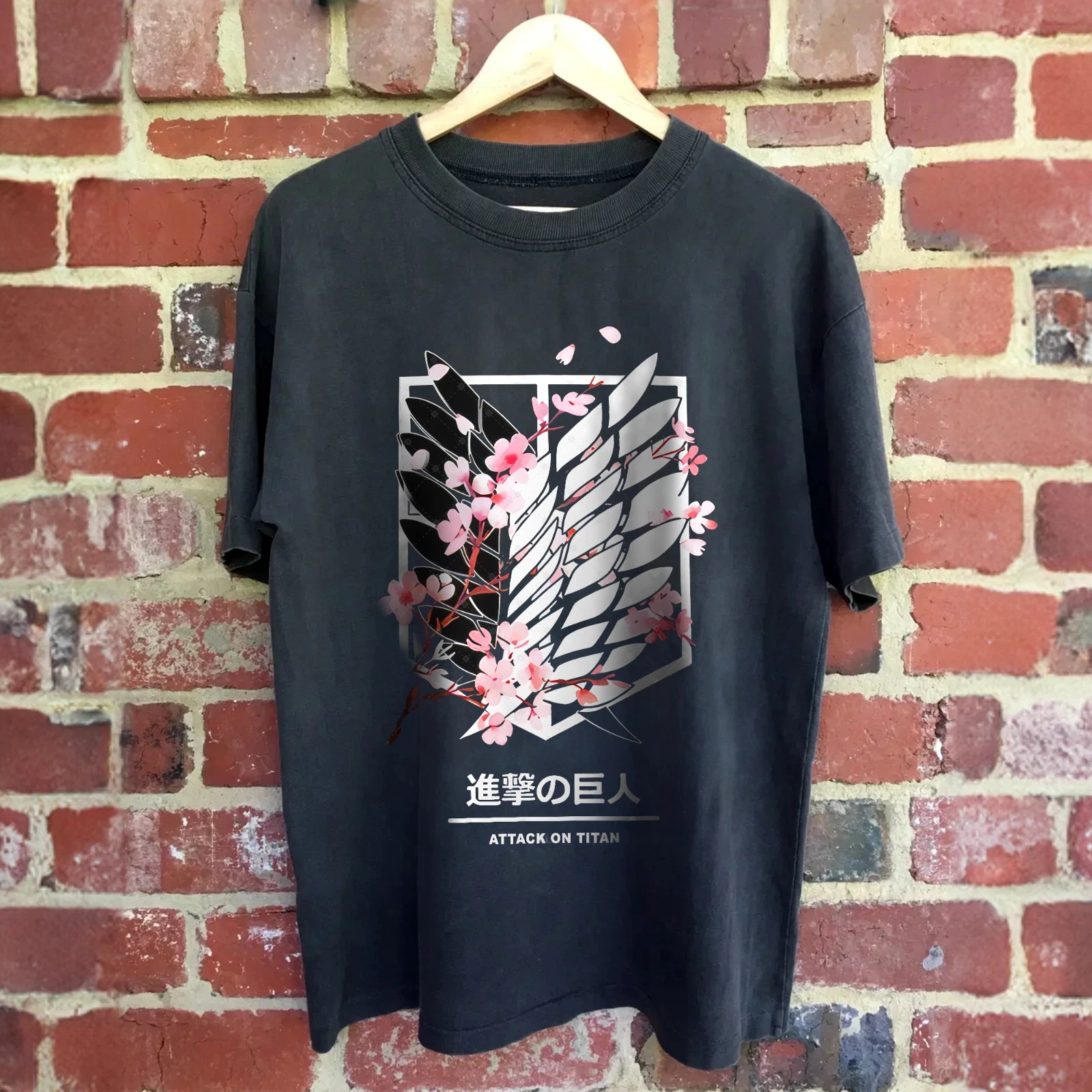 تي شيرت رجالي بنمط الرسوم المتحركة Attack on Titan Eren Yeager للجنسين من القطن بأكمام قصيرة ملابس غير رسمية أنيقة كبيرة الحجم #2