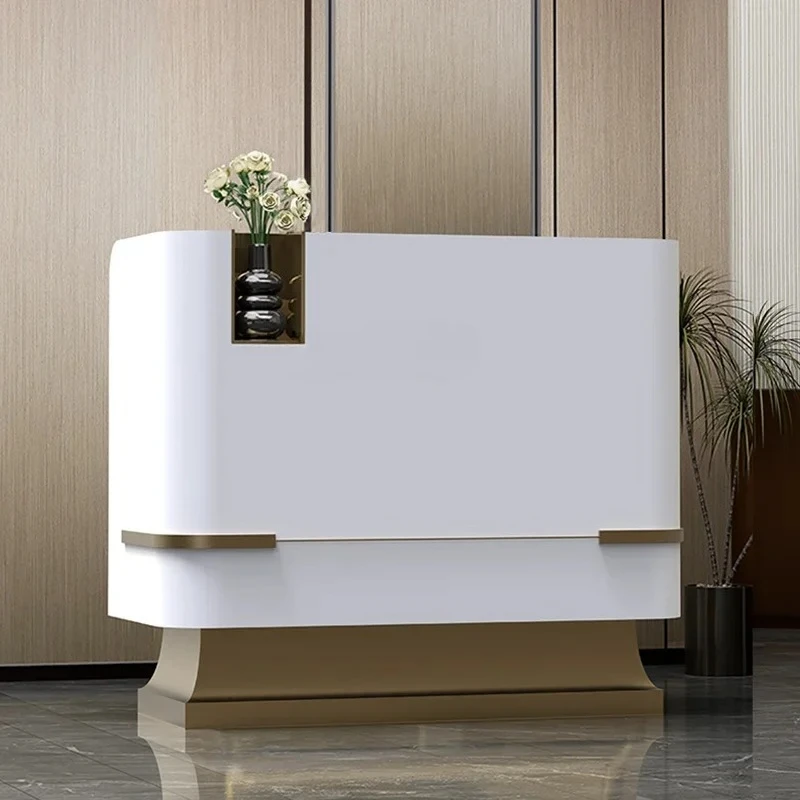 

Light luxury reception table, the company welcomes guests with simple and modern consulting guide checkout page customizatio