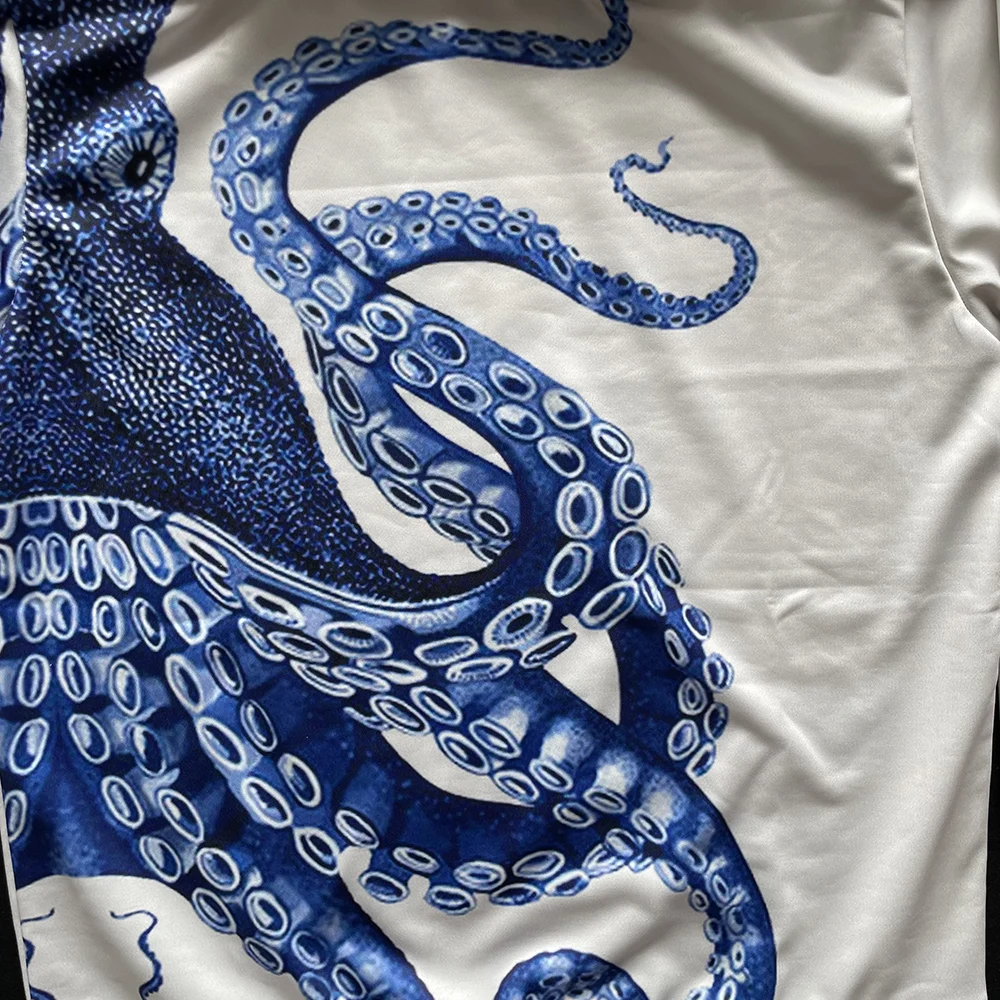 Kontrast Ozean Tentakel Druck Hoodie Harajuku Elegante Frauen Hoodies Meeresschildkröte Übergroßen Casual Pullover Anime Outfits Tops