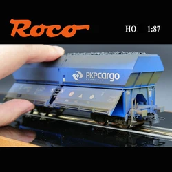 HO 1/87 Train Model ROCO 76130 Poland PKP Modern Cargo Car Coal Carriage Three Sections Open Door Do Old Style Train Model