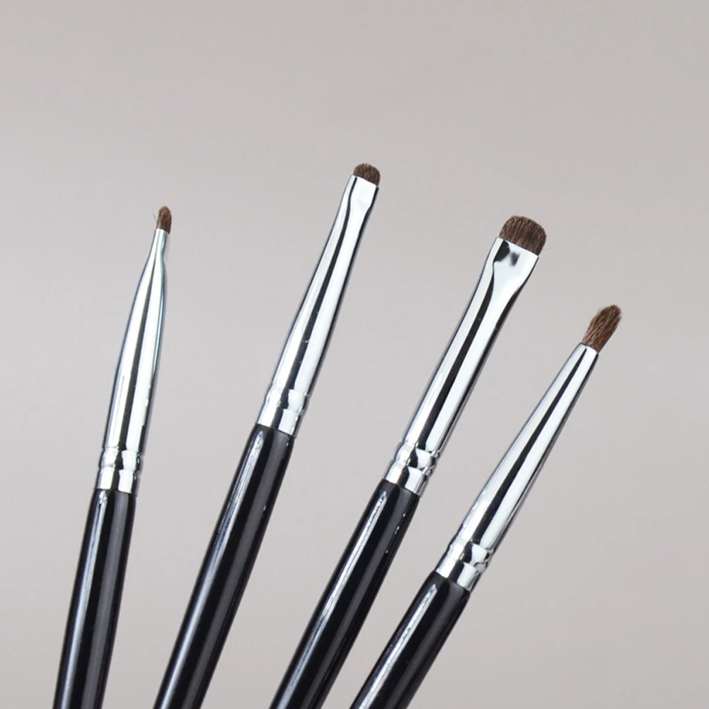 4 pçs kit de escova de sombra em ângulo ferramenta de maquiagem fina para delineador precisão pequeno portátil conjunto de escova de olho feminino ferramentas de maquiagem