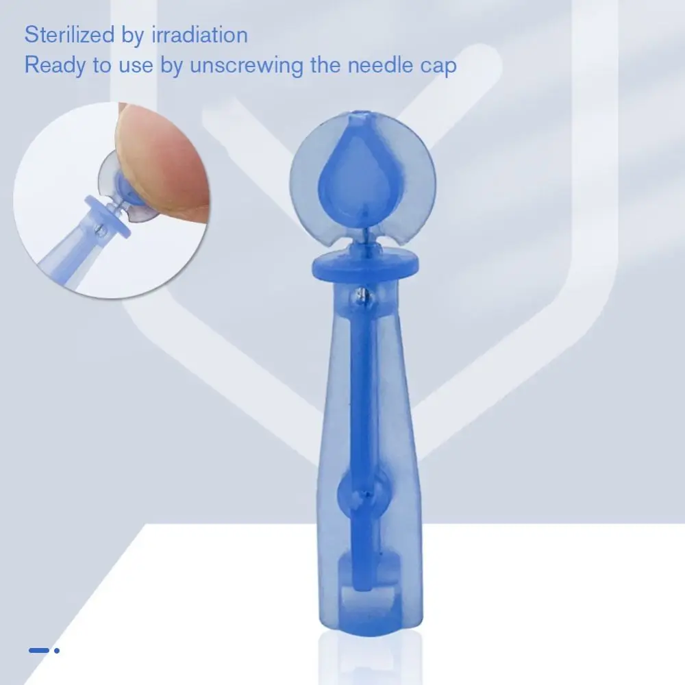 50 stks/doos Comedondrukker Wegwerp Acne Naald Professionele Puistje Pins Comedondrukker Tool Blauwe Smet Extractor