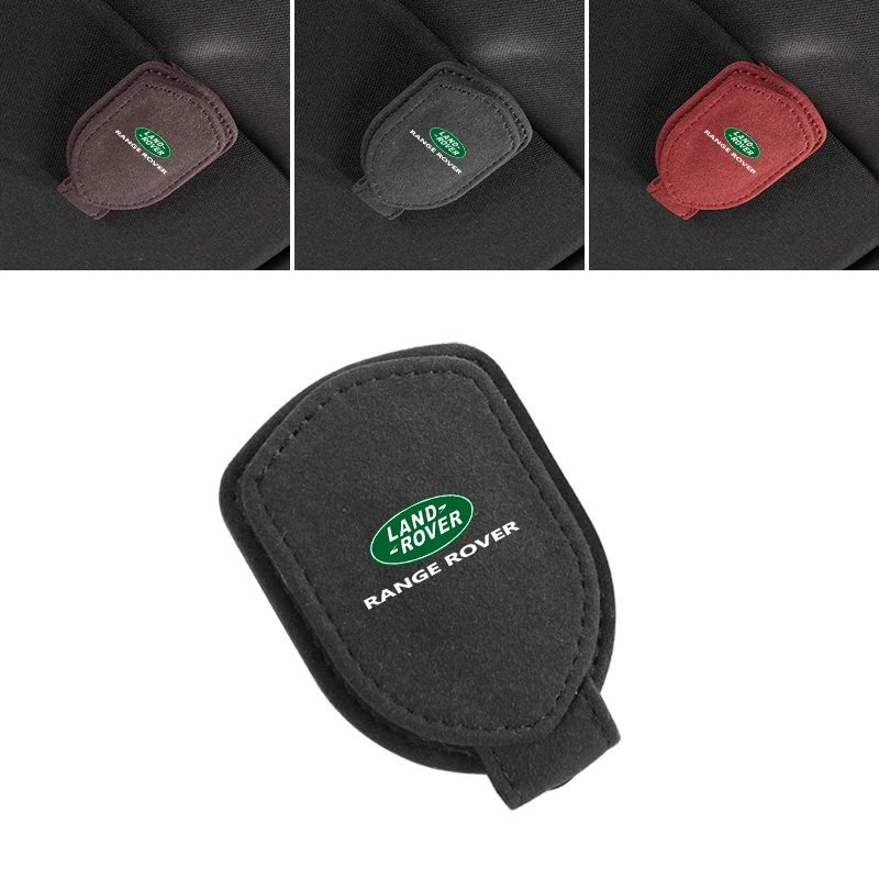 Car Sun Visor Glasses Clip Suede Sunglasses Holder Accessories For Land Rover Range Rover Evoque Velar Defender Discovery Freela