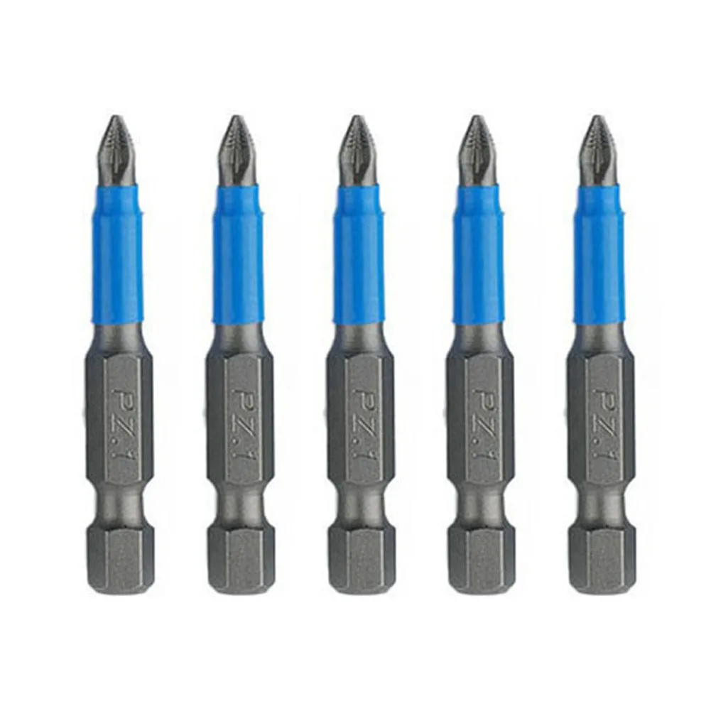 5pcs 50mm Anti Slip Screwdriver Electric Impact Bit PH1 PH2 PH3 PZ1 PZ2 PZ3 For 1/4inch Electric Hand Drill Screwdriver