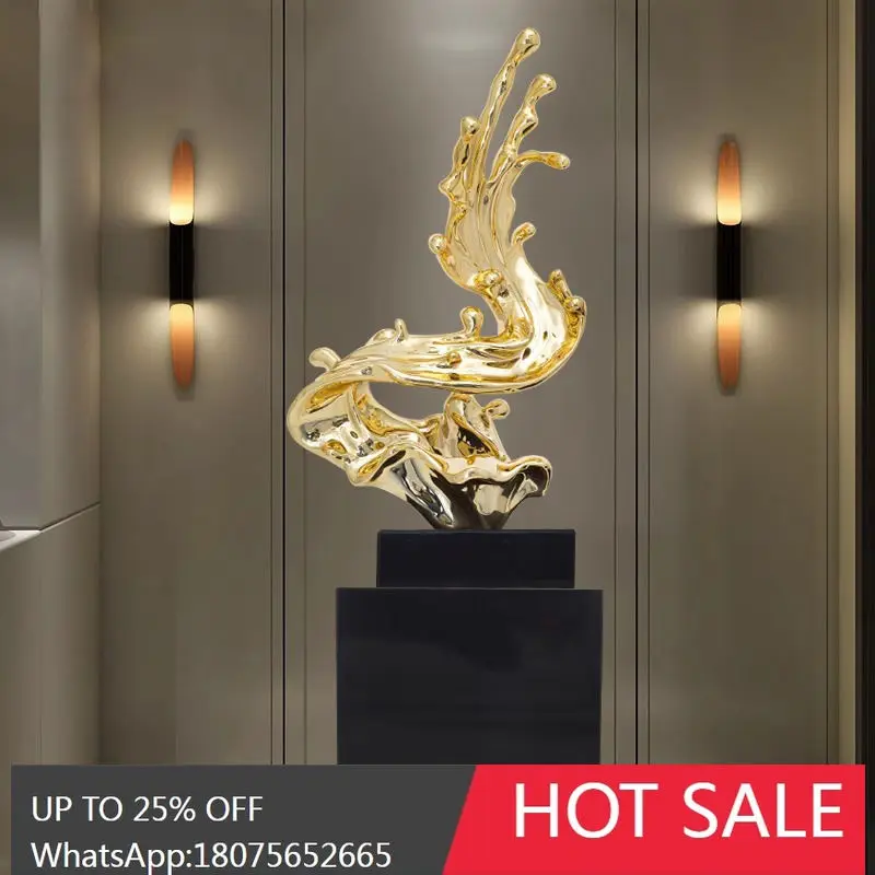 

HLZ Water Flower Ornament Sales Office Large Abstract Sculpture Sample Home Entrance Wealth-Attracting Floor Soft Decoration