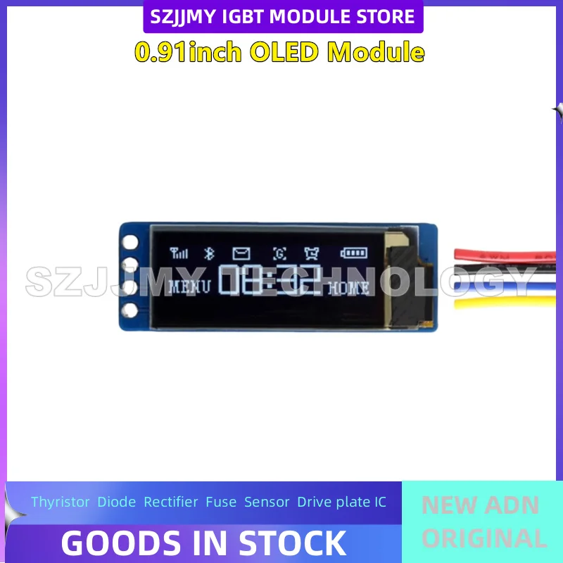 NEW  0.91-inch white OLED module expansion board LCD screen I2C interface compatible with Arduino/Raspberry Pi