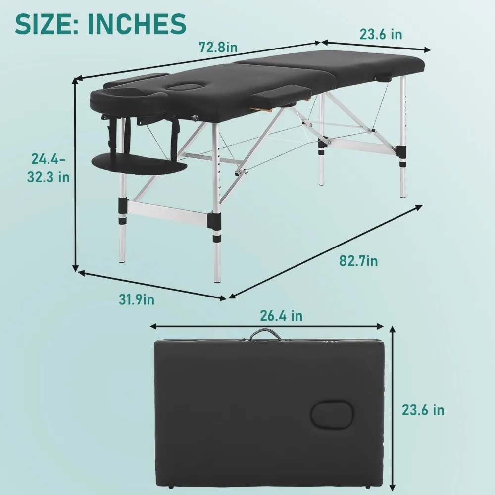 Table de massage portable réglable, lit de spa, lit de cils, cadre d'infraction, recommandé, 2