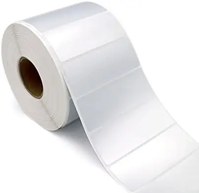 Mattes Silbernes Thermisches Aufkleberpapier auf Rolle, Bedruckbare Selbstklebende Etiketten, PET Wasserfeste Metallische Silber-Transfer-Barcode-Etiketten M110 – Detail 2