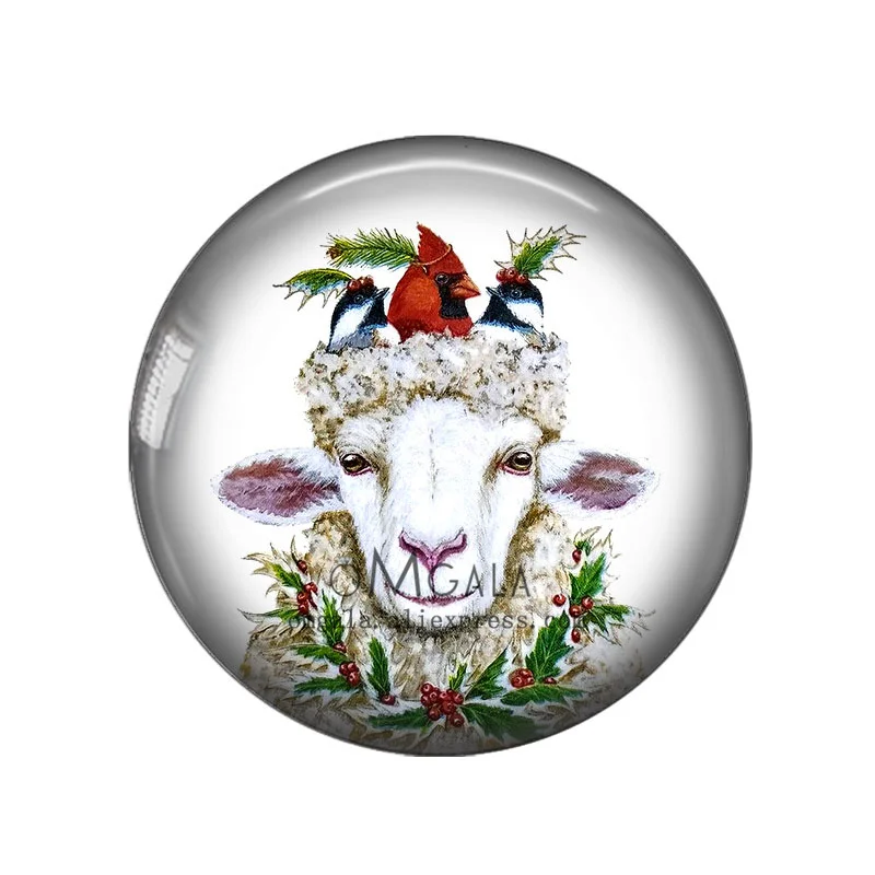 صورة مستديرة ، 12 كابيش زجاجي ، 18 ، 20 ، 50 ، 25 ، دائري ، أرنب ، قطة ، كلب ، فأر ، ألوان مائية ، كريسماس ، صنع نتائج ، ظهر مسطح