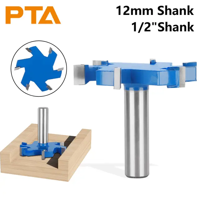 PTA Six Blade Z6 T Type Slotting Cutter 6 Cutters Router Bit