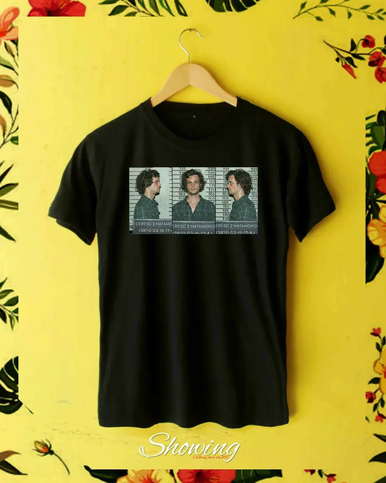 Spencer Reid Mugshot T-Shirt Graphic Matthew Gray Gubler Tv Shows Criminal Minds