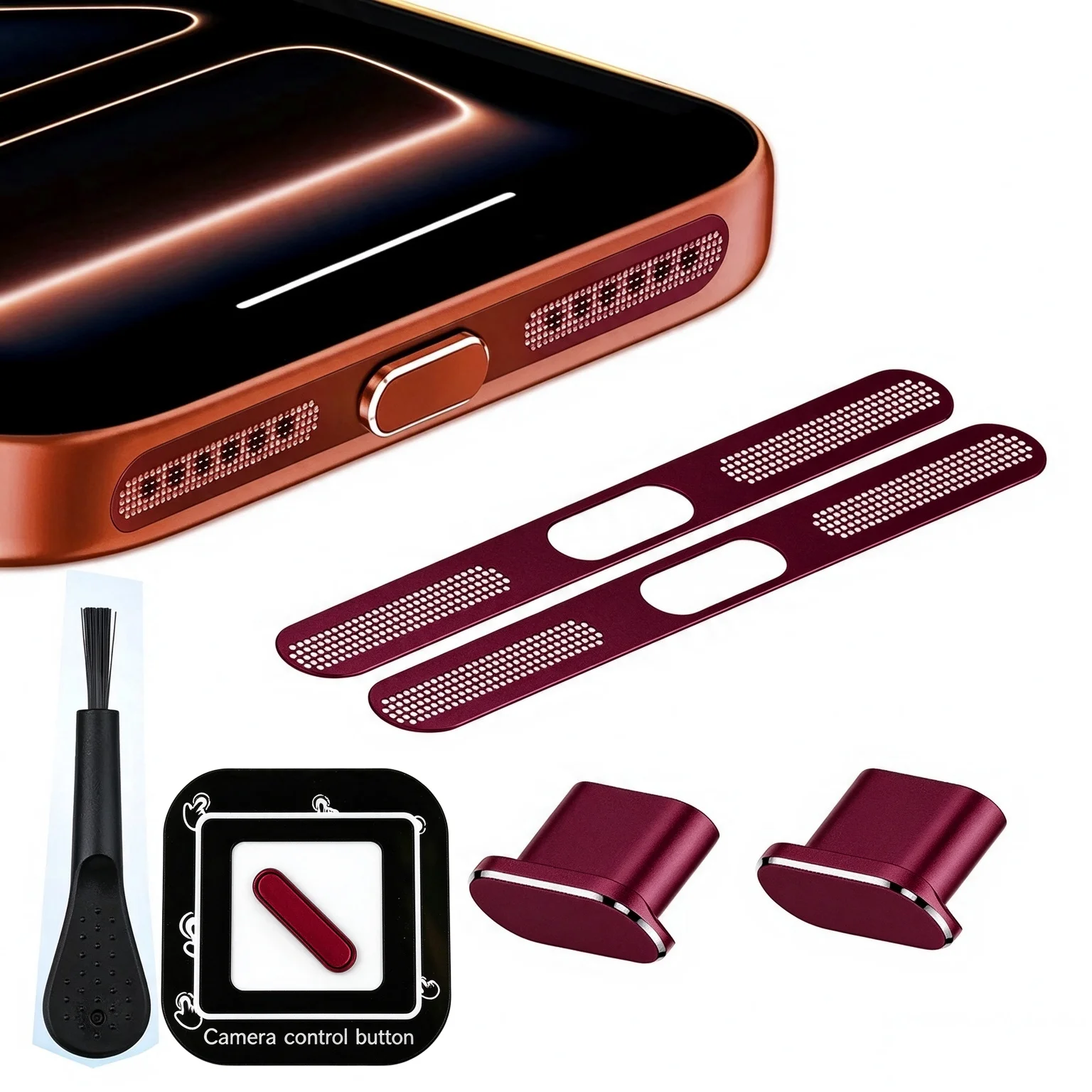 For iPhone 18 17 Pro Max 16 Speaker Dust Mesh Net Cover USB Type C Port Protector Dust Plug Camera Button Protector Cleaning Kit