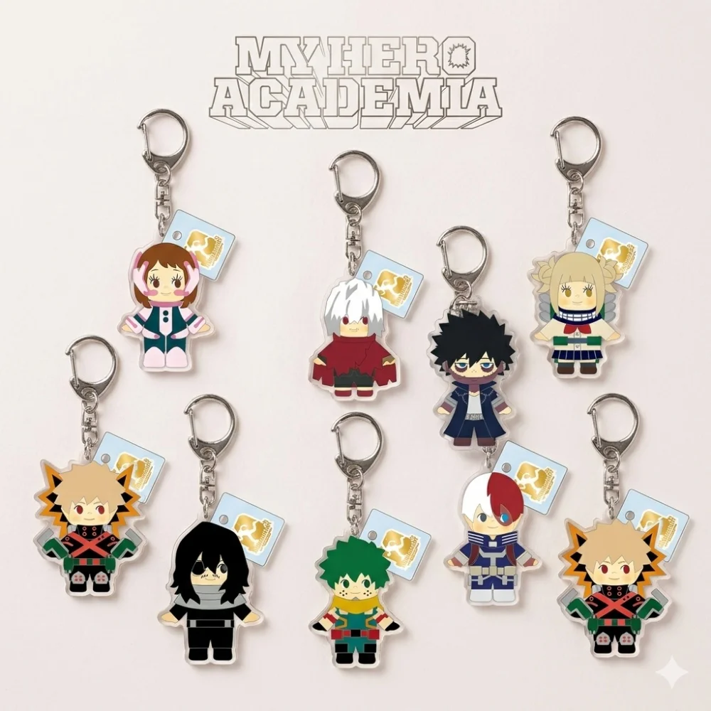 My Hero Academia Deku Bakugo Todoroki Keychain Acrylic 6cm Charm Schoolbag Pendant Anime Character Figure Ornament Collection