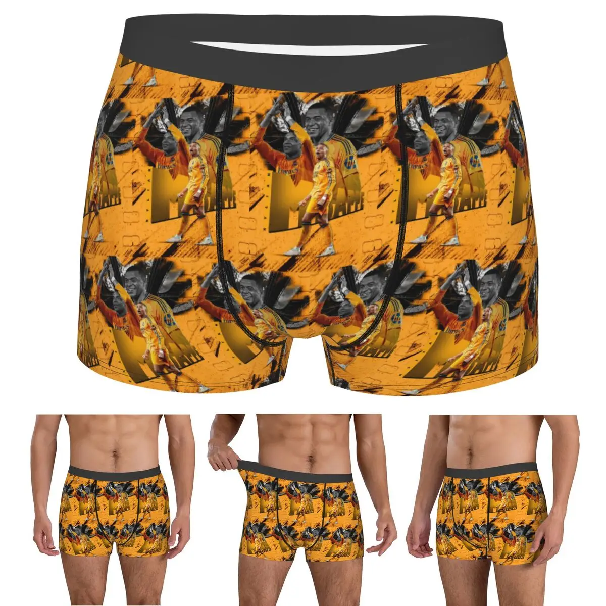 Boxer Underpants Shorts Football KM Mbappe Soccer Panties Men's Breathable Underwear for Homme Man Boyfriend Gifts