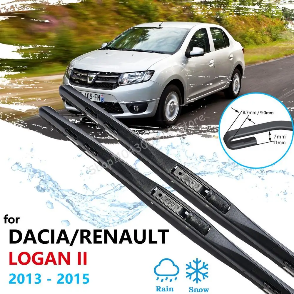 

Car Front Wiper Blades for Dacia Renault Logan 2 2013 2014 2015 II Windscreen Windshield Brushes Washer Car Accessories 20"+22"