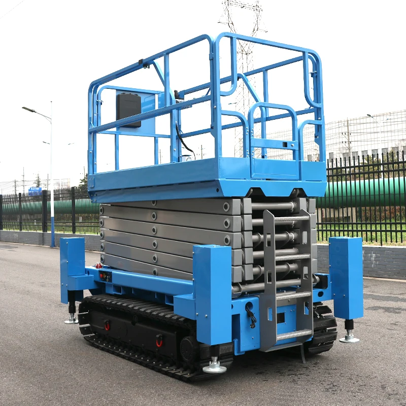 High Quality Wholesale 4m 6m 8m 10m 12m 14m Automotive Stationary Rough Terrain Crawler Mid Rise Scissor Lift