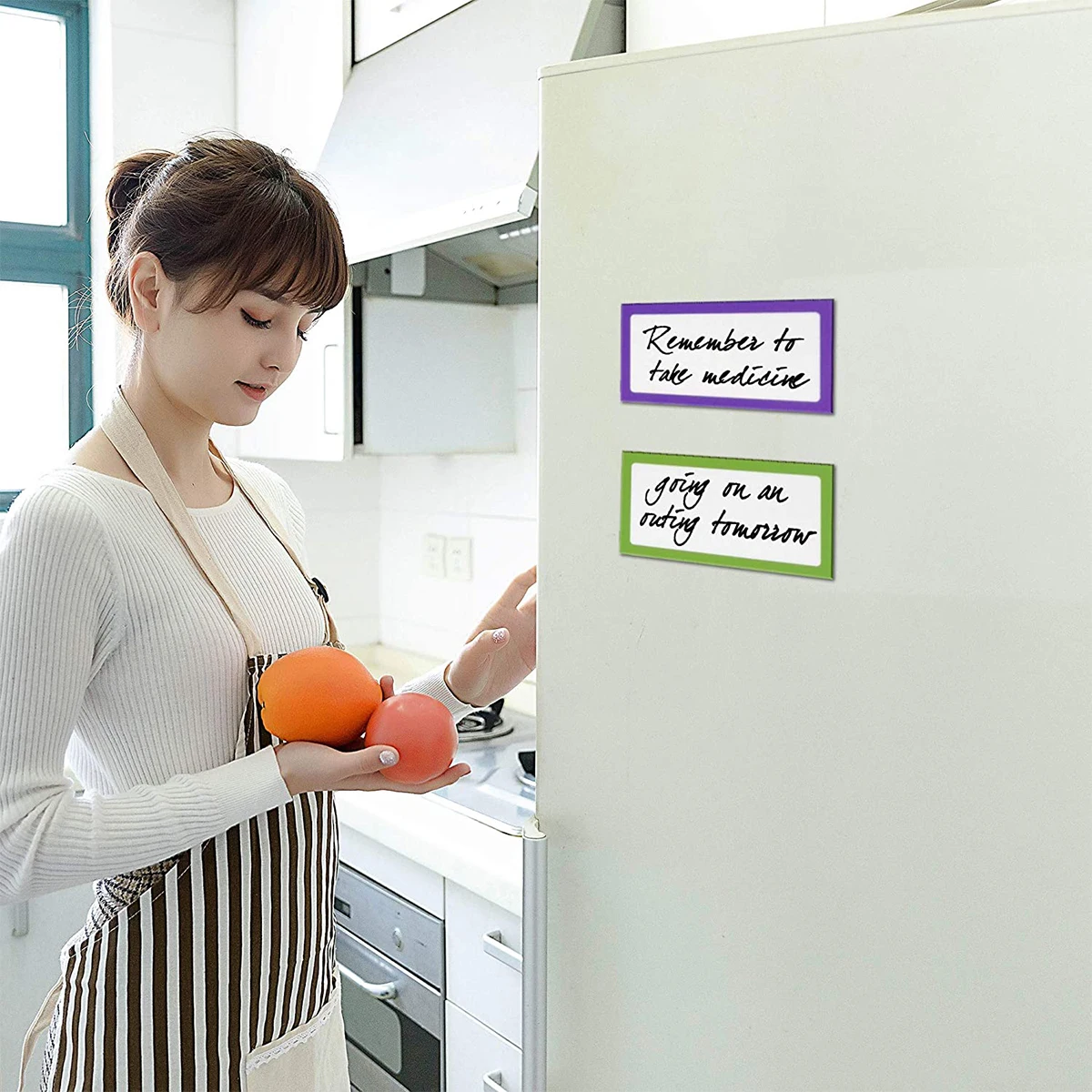 

8 Pieces Colorful Magnetic Tags Erasable Stickers Reusable Whiteboard Labels Creative Decorative Office School Supplies