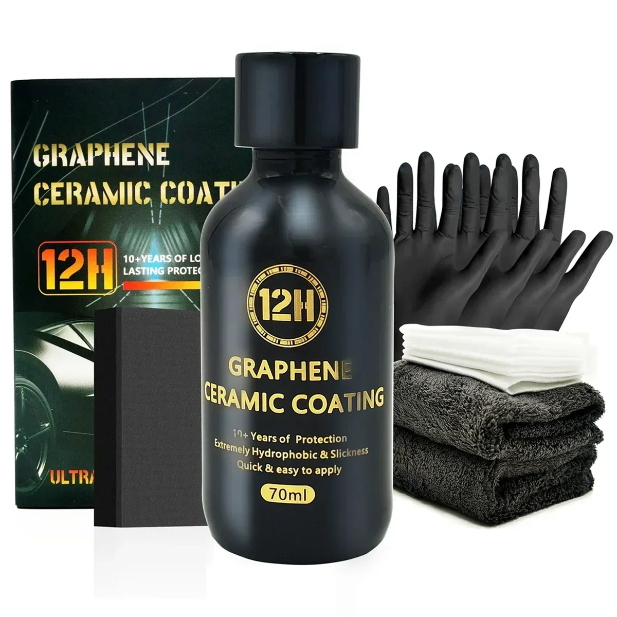 12H Graphene Ceramic Coating with Self Healing and UV Track Technology Car Detailing Professionals 10+ Years of Protection