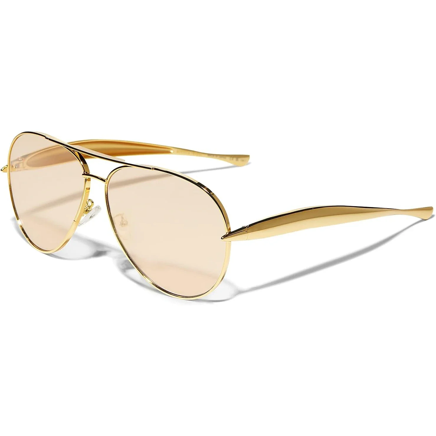 

Ретро-солнцезащитные очки-авиаторы золотого цвета для женщин и мужчин 2025 года, металлические, оверсайз, в стиле 70-х годов