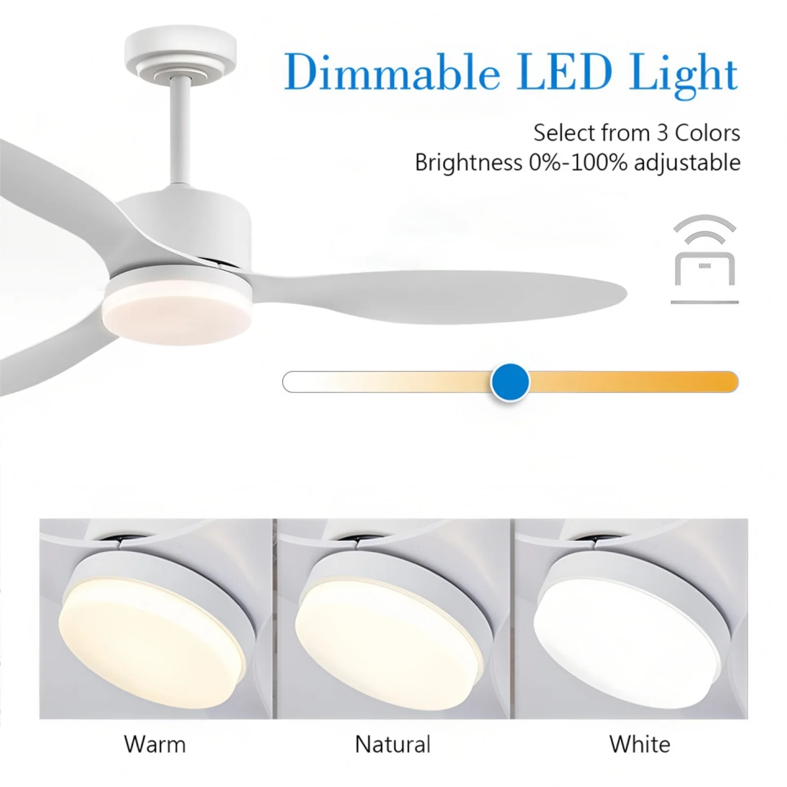 IRALAN Ceiling Fan With Light 52 Inch Large Remote Control DC Motor Reverse Wood Blades Fan Lighting High Quanlity Design Fans