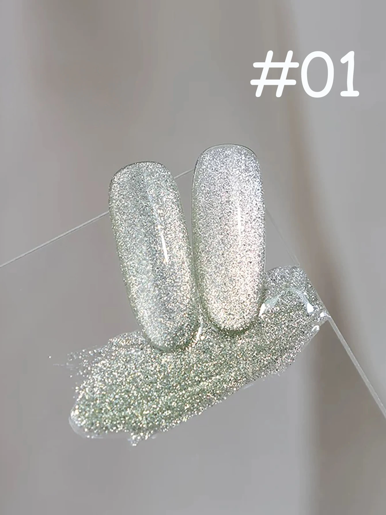 เจลทาเล็บกลิตเตอร์สะท้อนแสง ZH 12 มล. สีเงินแชมเปญวิบวับ ประกายเลื่อม กึ่งถาวร ลอกออกได้ สำหรับตกแต่งเล็บ