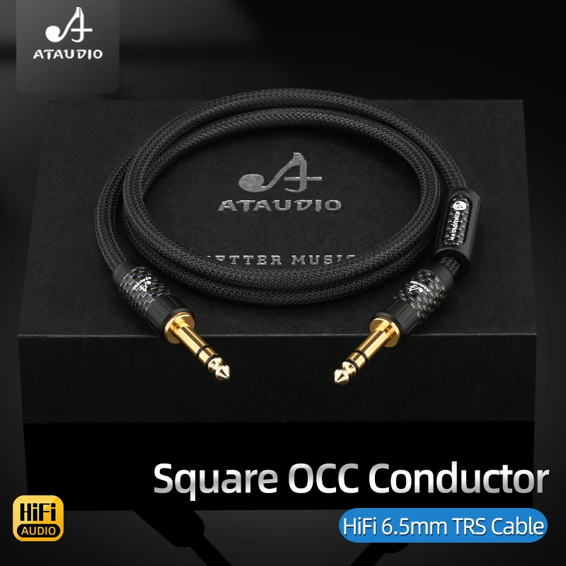 High Quality 6.35mm TRS 1/4 Inch Instrument Cable Square OCC 6.35mm Stereo Audio Professional Guitar Cable for Guitar Amplifier