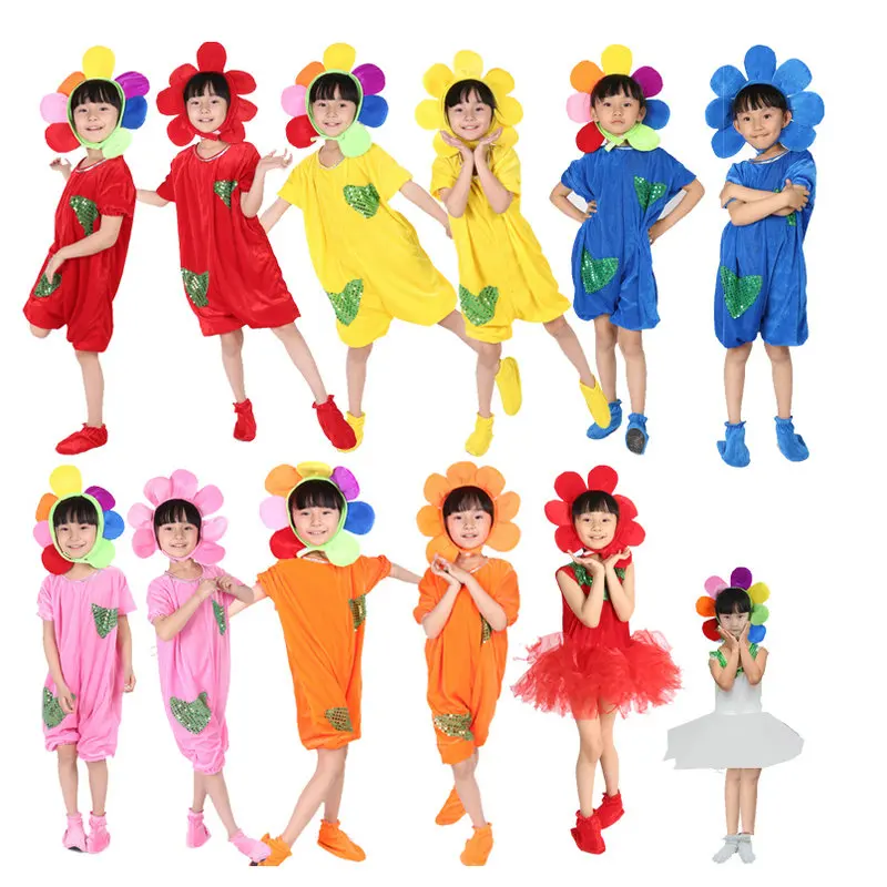 Children Environmental Protection Big Small Tree Acting Costume Flowers Trees Modelling Grass Stage Drama Props Children's Day