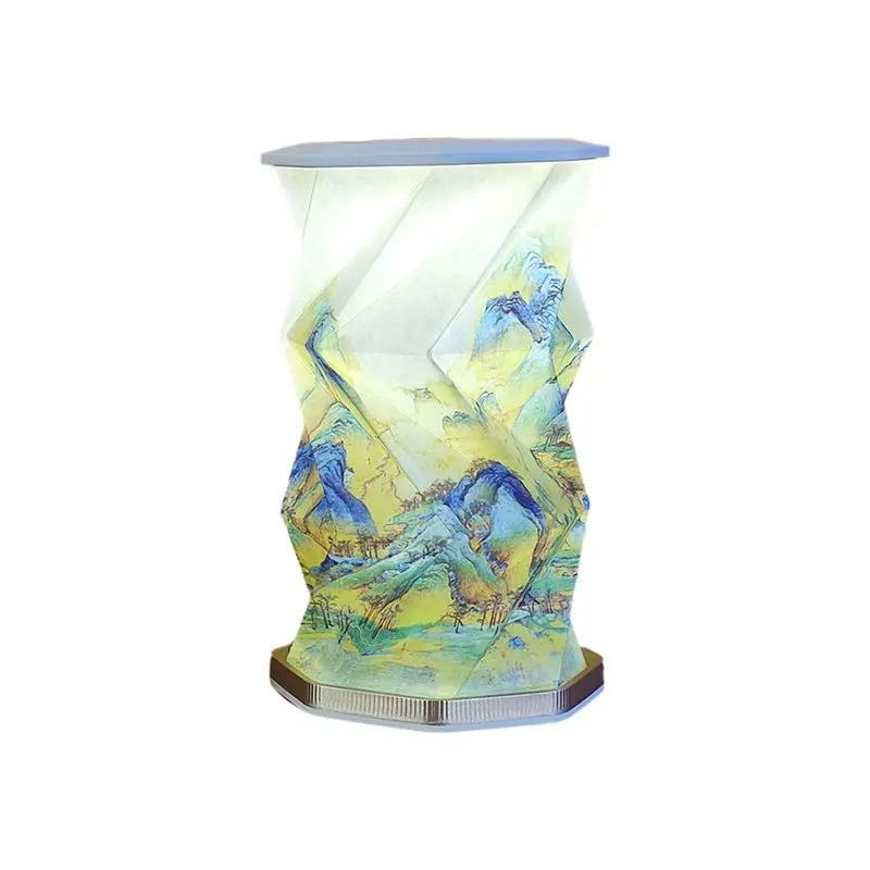 

B84B-Dimmer Portable Folding Lamp Foldable Paper Lanterns USB Rechargeable Table Lamp For Bedroom Living Room Book Light B