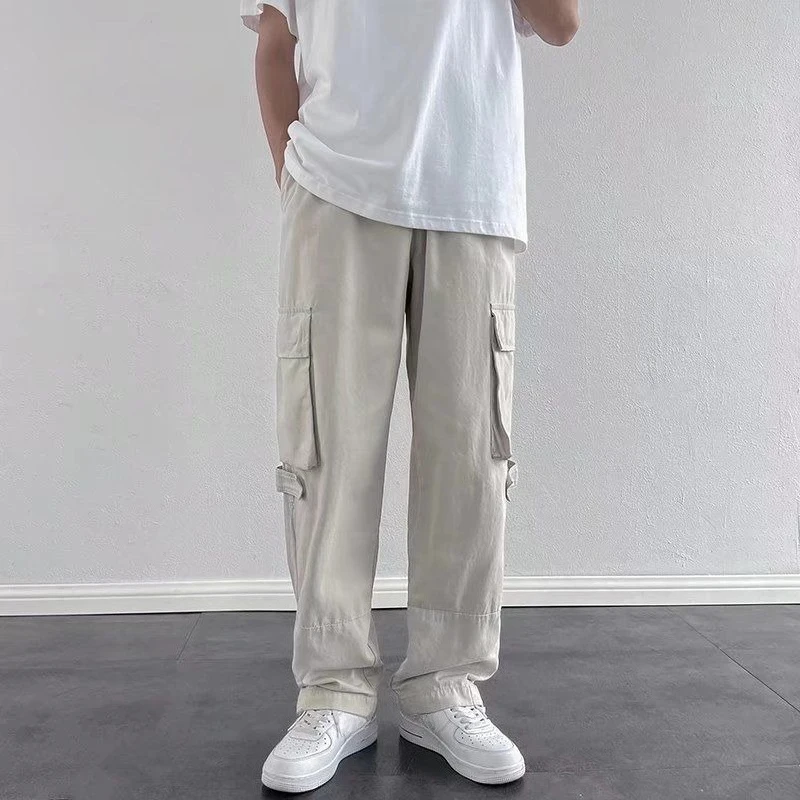 Męskie spodnie cargo oversize na wiosnę i lato, luksusowe, estetyczne, regular fit, luźne, designerskie, baggy, emo, typu joggers.