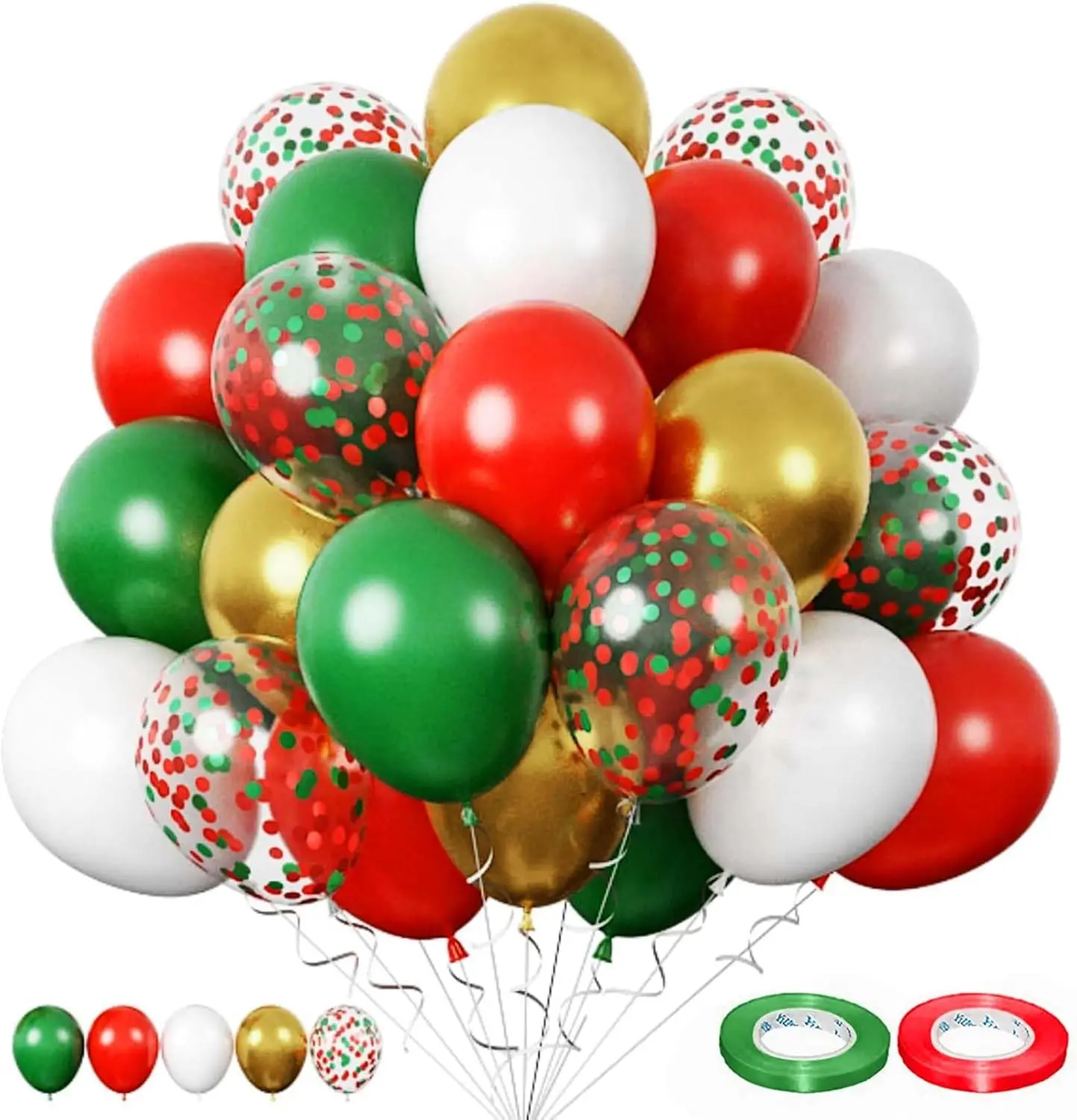 

60PCS Balloons Christmas Balloons Green Red and Gold Balloon Arch Kit For Christmas Party Decorations Festival Supplies Globos