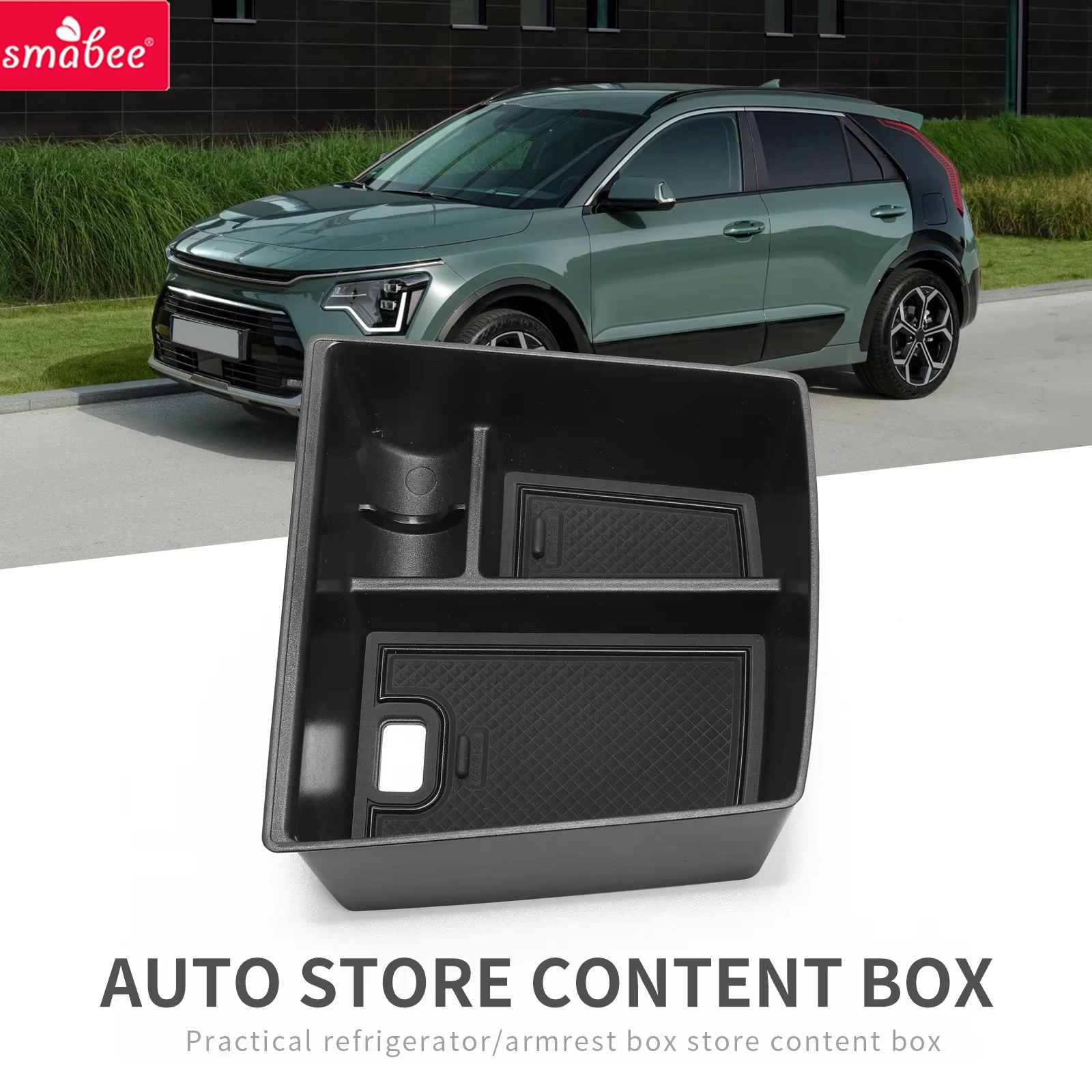Smabee para Kia Niro SG2 2022-2026: Caixa Organizadora para Apoio de Braço Central e Bandeja para Console Central - Acessórios Automotivos