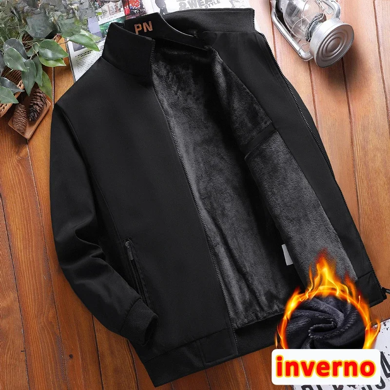 

Warm Fleece Autumn Winter Jackets for Men Business Office Dress Coat Casual Men's Winter Jacket Solid Color Luxury Outerwear Man
