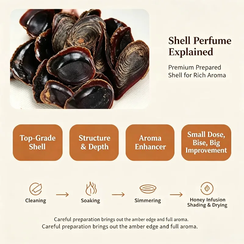 10g 20g Natural Onycha Pieces Operculum Nange Tibetan Incense Raw Material DIY Blended Incense Making Fix Fragrance Gather Smoke