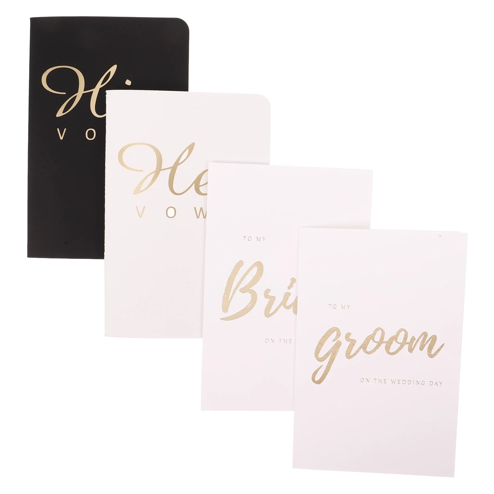 Wedding Vow Books Speech Note Vows Ceremony Stuff Gold Foil Lettering Bridegroom