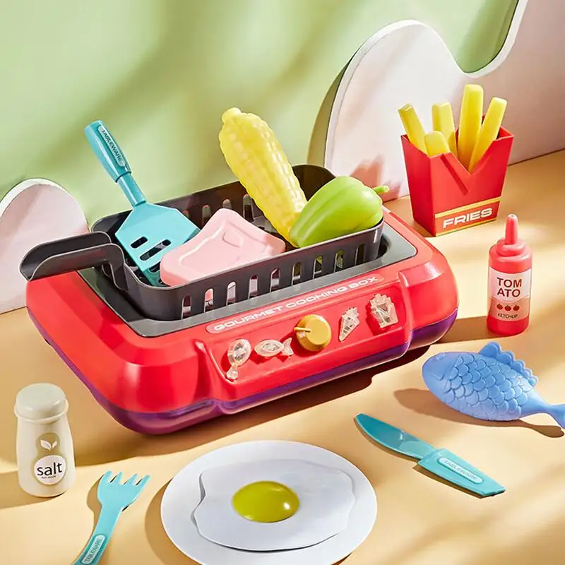 20PCS Multi-functional Induction Kitchen Cooking Set DIY Children\'s Play House Toy Food Recognize Change Color Toys Kids Gifts