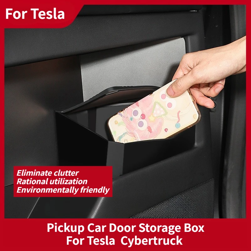 

For Tesla Cybertruck Cyber Pickup Car Door Slot Storage Box Cybertruck Storage Privacy Box Silicone Car Interior Accessories