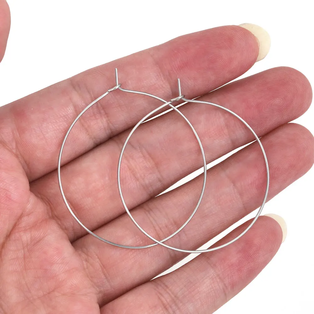 20Pcs Big Circle Wire Hoops Loop Earrings Wire Stainless Steel Dangle Earring Jewelry Making Supplies DIY Hoops Earrings Finding