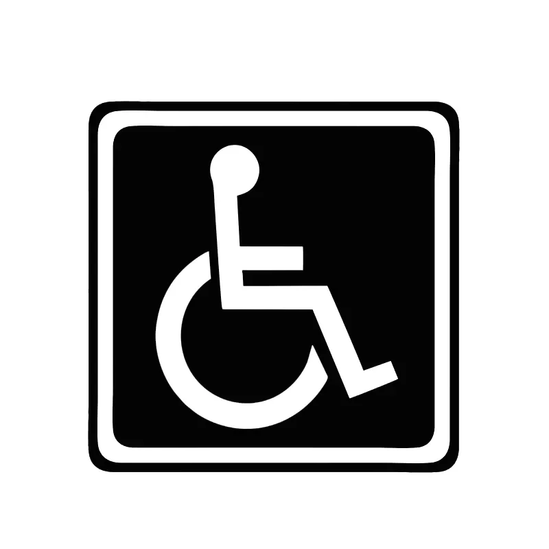1 Pcs Fashion Disabled Sign PVC Car Sticker, Disability Mobility Parking Decal for Auto Styling Accessories 13x13cm,PVC