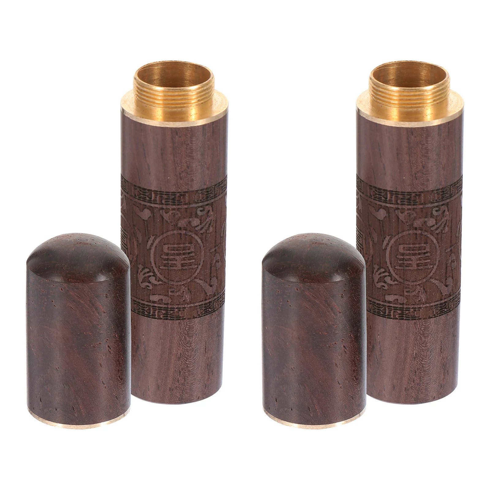 

2Pcs Premium Wood Needlework Storage Tube Fashionable Sewing Needles Safety Holder for DIY Crafts Compact Design