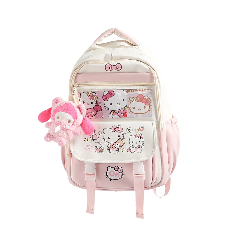 Cute girl casual trend versatile large capacity load reduction waterproof backpack Sanrio new purple Kulomie student bag