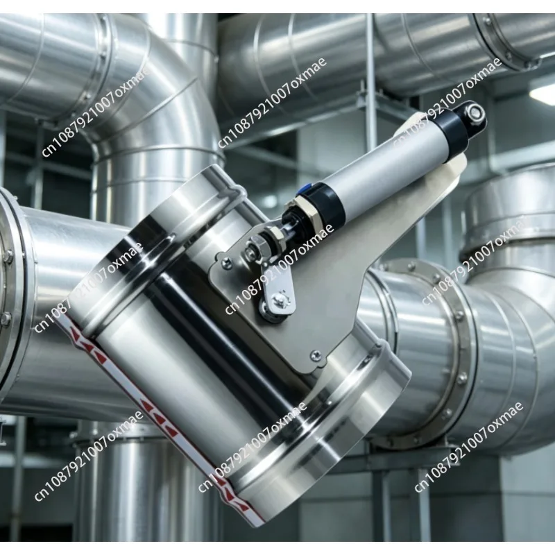 201 304 Stainless Steel Pneumatic Butterfly Air Valve, Galvanized Air Volume Control Damper for Ventilation Duct