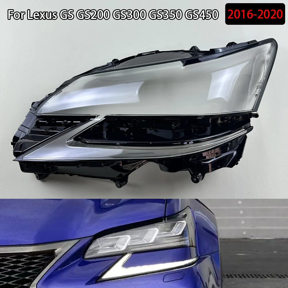 

For Lexus GS GS200 GS300 GS350 GS450 2016-2020 Lampshade Headlight Shell Headlamp Lamp Cover Transparent Shade Lens