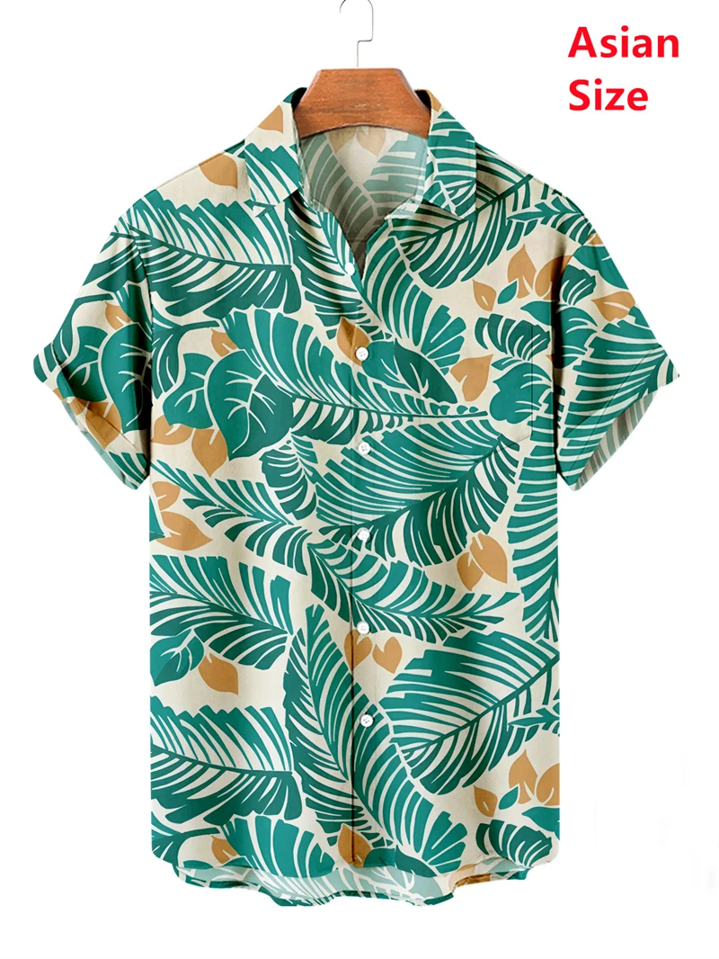 Men's Flower Hawaiian Shirts Casual Vacation Short Sleeved Shirts Collar Button Up Shirts Summer Fashion Steetwear Mens Shirts