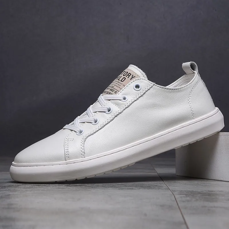 Men's Shoes Spring Fashion Simple White Shoes Breathable and Lightweight Outdoor Casual Sports Board Shoes