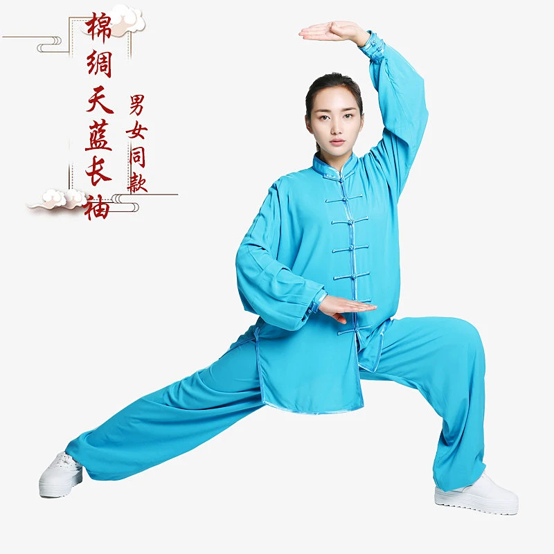Women's and Men's Cotton Silk Tai Chi Uniform Spring Autumn Short Sleeve Martial Arts Practice Performance Chinese Style