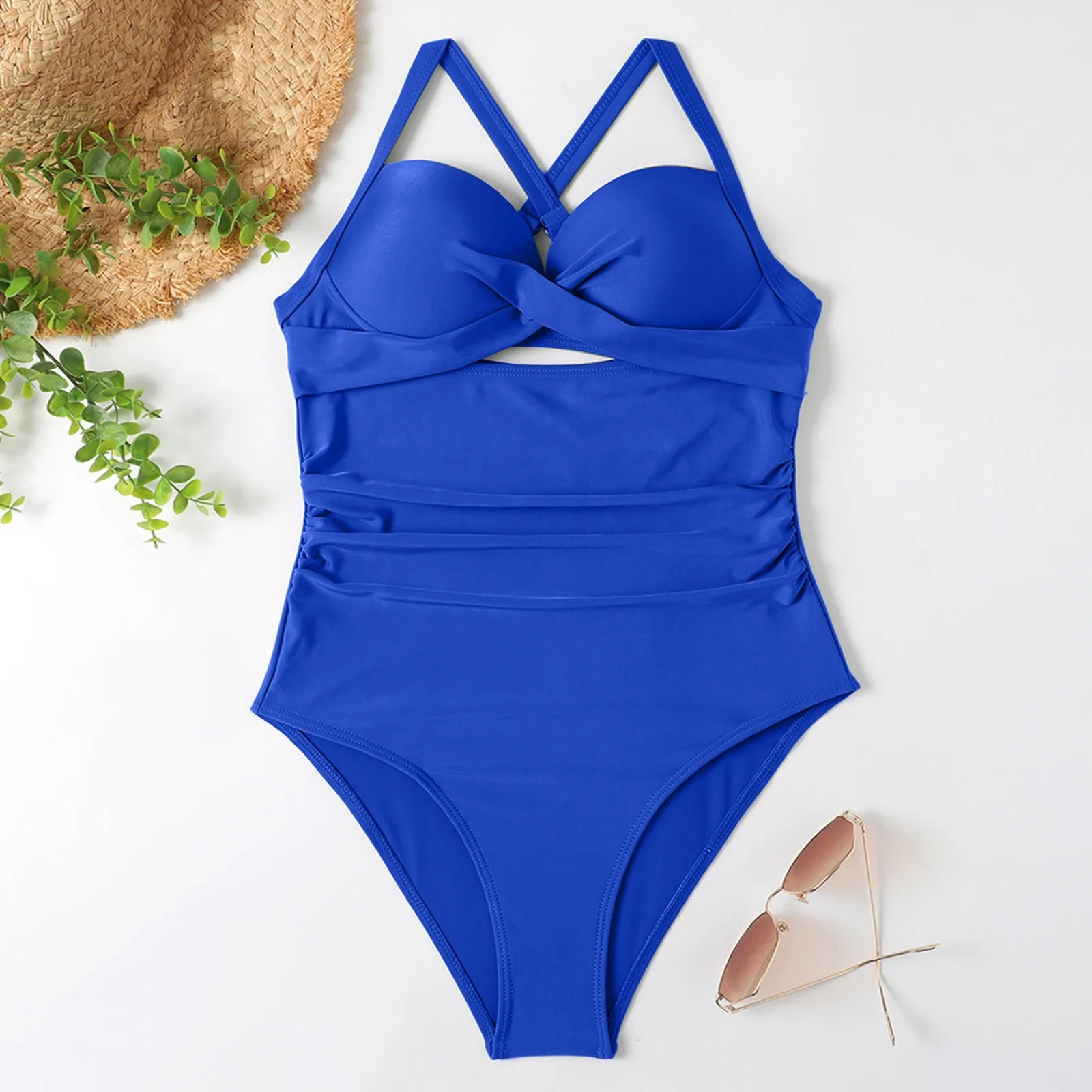 Hanging Neck Women\'S Swimsuit High Waist Front Lace Up Swimsuits Sexy Cut-Out Beach Swimming Wear Summer Swimwear купальник